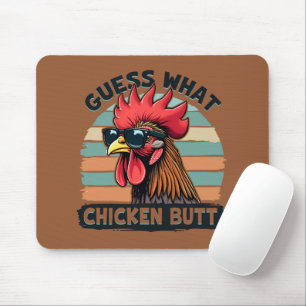 Errate Was Hühnerhintern Lustiger Retro-Hahn Mousepad
