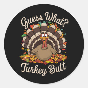 Errate was Truthahn Hintern Lustiger Thanksgiving Runder Aufkleber