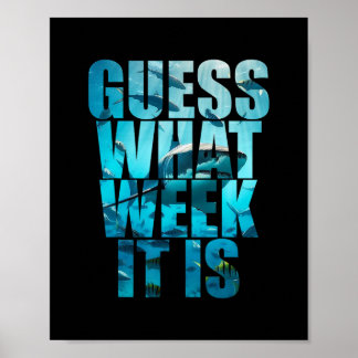 Errate, welche Woche es ist Lustiger Hai-Bewusstse Poster