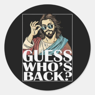 Errate, wen Byck Jesus Ostern Tee religiöse Grafik Runder Aufkleber