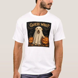 Errate Wer? Halloween-Geist Labrador-Hund-Design T-Shirt