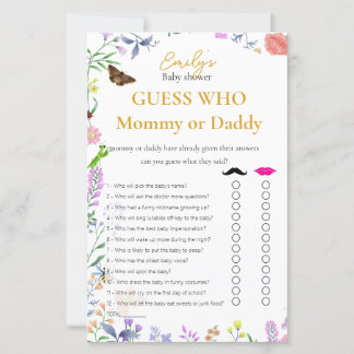 Errate Wer? Mami oder Papi Mädchen Baby Shower Spi