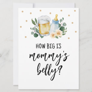 Errate, wie groß ist Mamas Bauch Schild Baby ist a Einladung