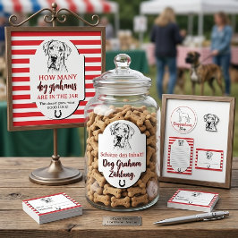 Errate wie viele Dog Grahams Dane Show Spiel Quadratische Visitenkarte