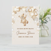 Errate, wie viele Gummibären im Glas sind Schild Einladung (Stehend Vorderseite)