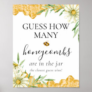 Errate wie viele Honigwaben Bienen Hochzeitsdusche Poster
