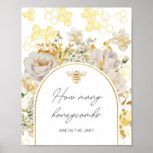 Errate, wie viele Honigwaben sich im Glas befinden Poster