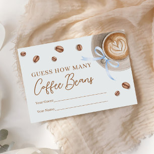 Errate wie viele Kaffeebohnen Baby Shower Begleitkarte