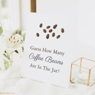 Errate wie viele Kaffeebohnen Baby Shower Spiel Sockelschild