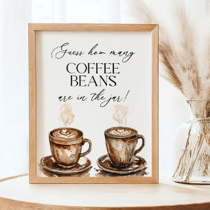 Errate wie viele Kaffeebohnen Brause Spiel Poster