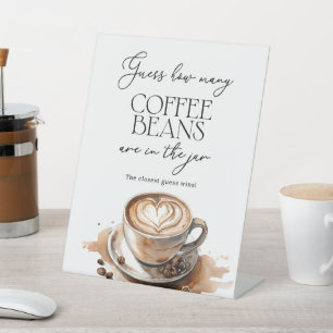 Errate wie viele Kaffeebohnen Party Spiel Sockelschild