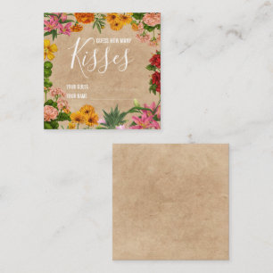 Errate wie viele Küsse Brautparty-Spiel Begleitkarte