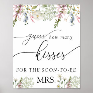 Errate wie viele Küsse   Chic Wildflower Poster