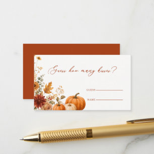 Errate, wie viele Küsse Floral Pumpkin Braut-Game Begleitkarte