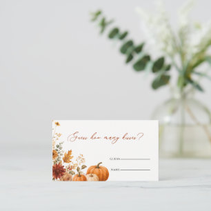 Errate, wie viele Küsse Floral Pumpkin Braut-Game Begleitkarte