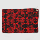 Erratisches Rot und Black Diamond Wonder Golfhandtuch (Horizontal)
