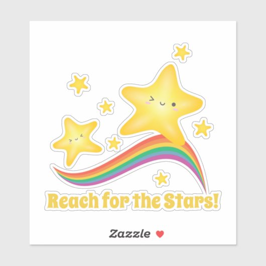 Erreichbarkeit der Sterne für Motivierend Worte Aufkleber (Blatt)