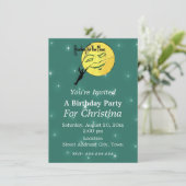 Erreichbarkeit der weißen Sterne der Moon Birthday Einladung (Stehend Vorderseite)