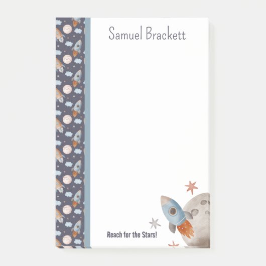 Erreichbarkeit für die Raumrakete der Sterne Perso Post-it Klebezettel (Vorderseite)