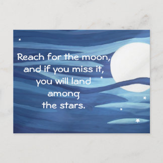Erreichbarkeit für die Sterne Moon Art Zitat Inspi Postkarte