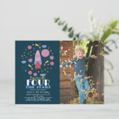 Erreichbarkeit VIER der Sternenflotte Foto Geburts Einladung (Stehend Vorderseite)