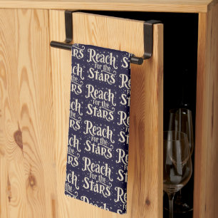 Erreiche die Sterne Himmels-Typografie-Kunst Geschirrtuch