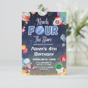 Erreiche VIER Die Sterne Weltraum Vierte Einladung