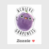 Erreichen der Grapeness Funny Positive Traubenpun Aufkleber (Blatt)