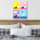 Erreichen des Comic des Gegenziels Leinwanddruck (Insitu (Schlafzimmer))