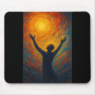 „Erreichen des Lichts — Abstrakte Ölsilhouette“ Mousepad