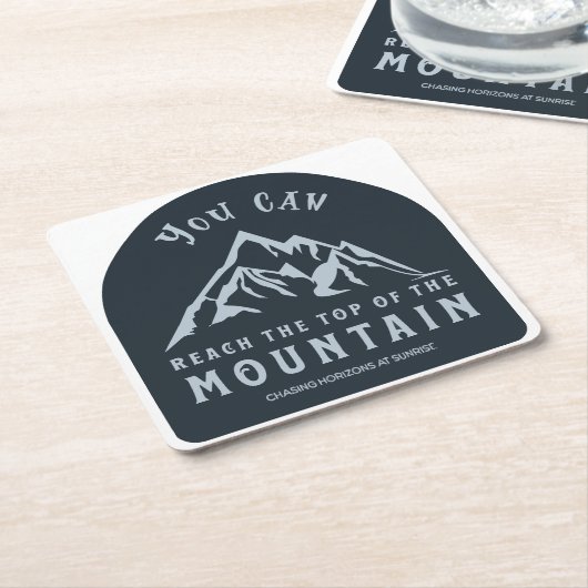 Erreichen Sie den Gipfel des Berges Rechteckiger Pappuntersetzer (angewinkelt)