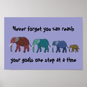 Erreichen Sie Ihre Ziele Elefanten Motivierend Pos Poster