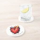 Erreichen Sie sie mit Ihrem Herzen Getränkeuntersetzer (Seite)