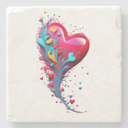 Erreichen Sie sie mit Ihrem Herzen II Steinuntersetzer (Vorderseite)