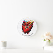 Erreichen Sie sie mit Ihrem Herzen Runde Wanduhr (Zuhause)