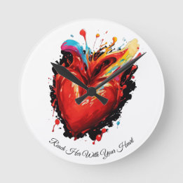 Erreichen Sie sie mit Ihrem Herzen Runde Wanduhr