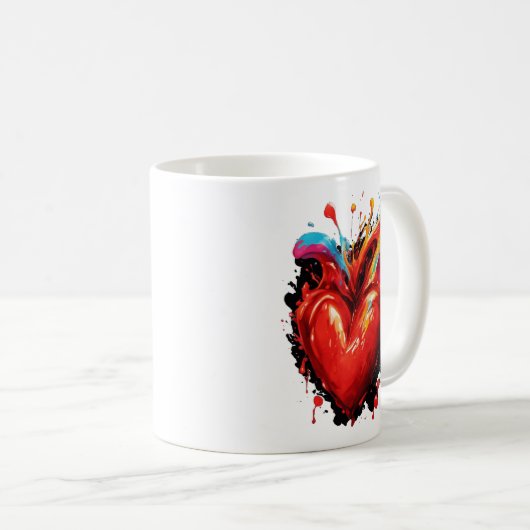 Erreichen Sie sie mit Ihrer Herz-Tasse Kaffeetasse (VorderseiteRechts)