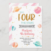 Erreichen Sie VIER der Sterngalaxie Weltraum Gebur Einladung (Vorne/Hinten)