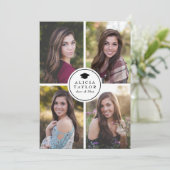 Erreichte Klasse, Abschluss-Mitteilungen Einladung (Stehend Vorderseite)