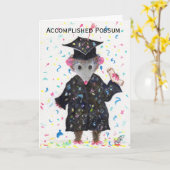 Erreichte Opossum-Abschluss-Karte, Opossum-Kunst Karte (Gelbe Blume)