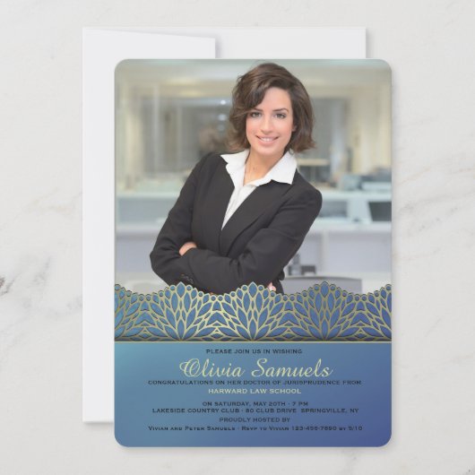 Erreichtes Abschluss Foto Einladung (Vorderseite)