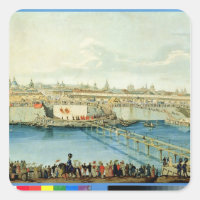 Errichtung der Moskauer Brücke in Moskau