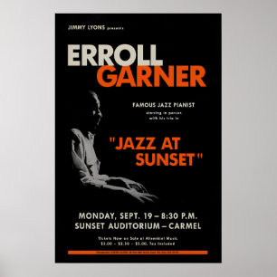 Erroll Garner Jazzplakat - Konzert am Meer Poster