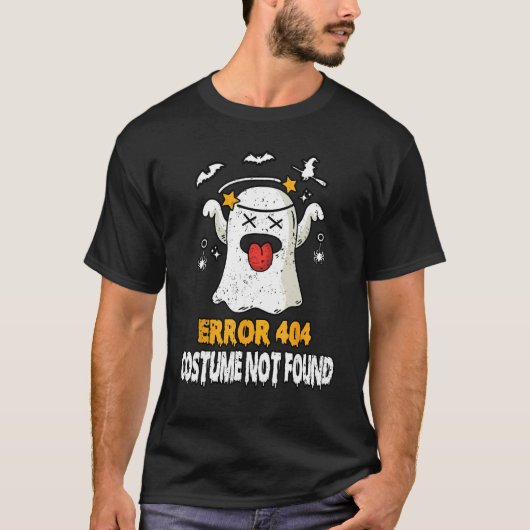 Error 404 Costume Not Found Halloween Ghost T-Shirt (Vorderseite)