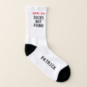 Error 404 meme socks not found funny Birthday gift Socken (Links - Innen)
