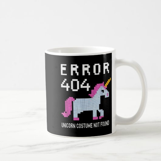 Error 404 Unicorn Costume Found Halloween Programm Kaffeetasse (Rechts)