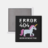 Error 404 Unicorn Costume Found Halloween Programm Magnet (Vorderseite/Rückseite)