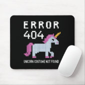 Error 404 Unicorn Costume Found Halloween Programm Mousepad (Mit Mouse)
