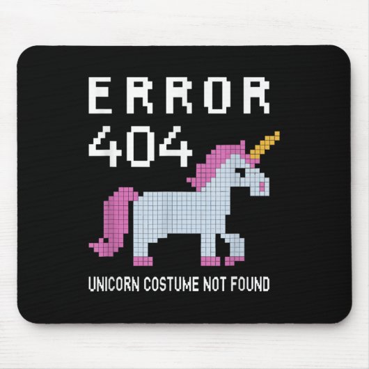 Error 404 Unicorn Costume Found Halloween Programm Mousepad (Vorne)