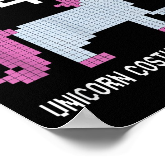 Error 404 Unicorn Costume Found Halloween Programm Poster (Ecke)